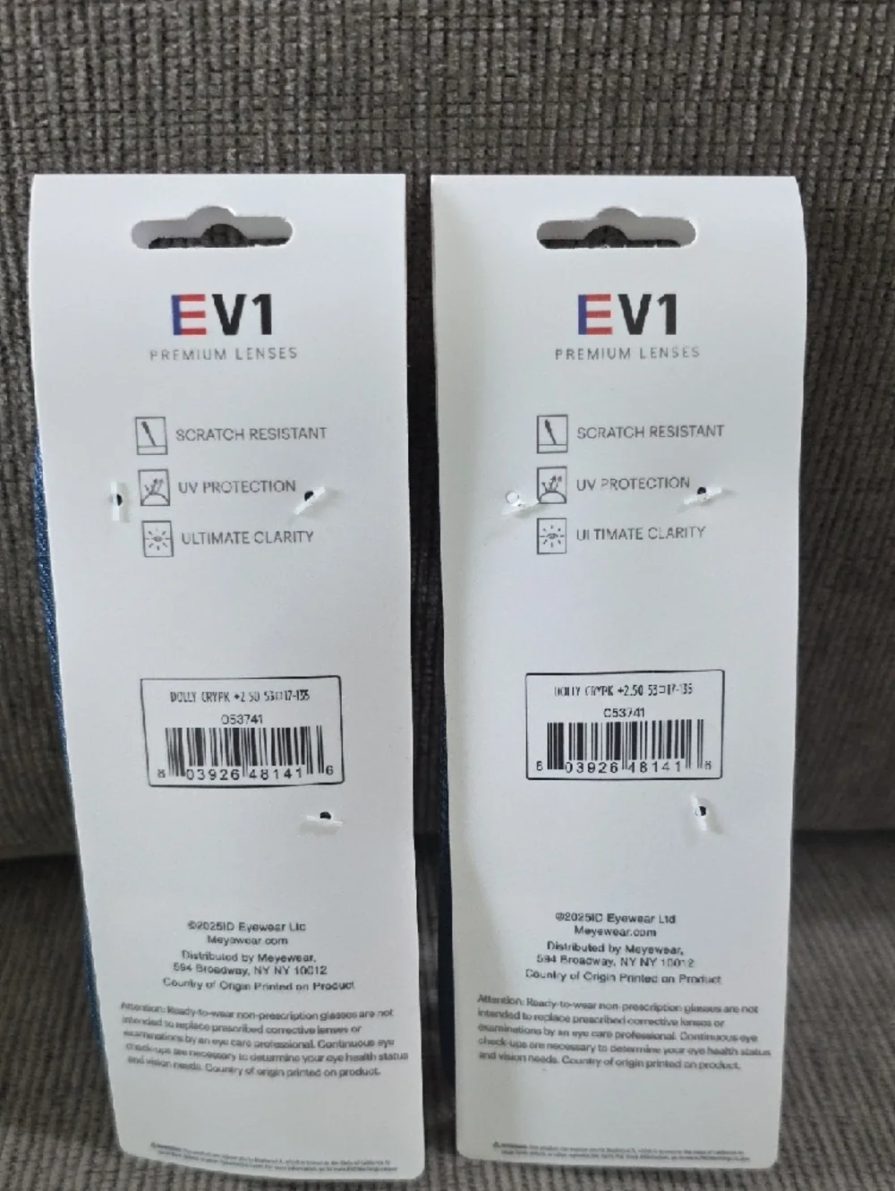 EV1 Clear Pink Readers (2 Pack) +2.50 Strength, New, Womens